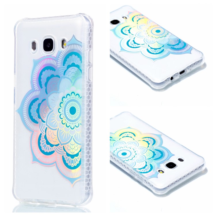Electroplated IMD Pattern TPU Mobile Cover for Samsung Galaxy J5 (2016) J510 - Henna Lotus-1