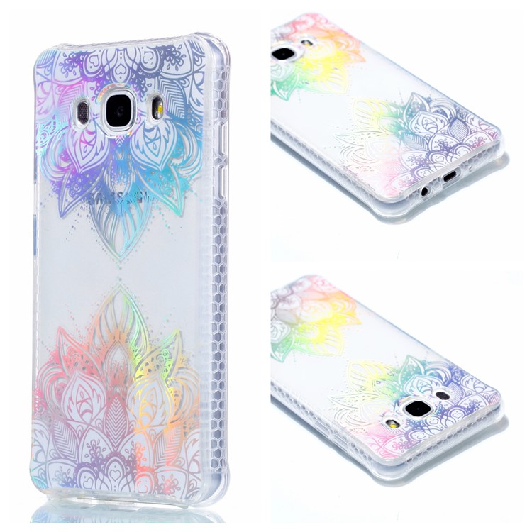 Electroplated IMD Pattern TPU Back Case for Samsung Galaxy J5 (2016) J510 - Two Halves Henna Lotus-1