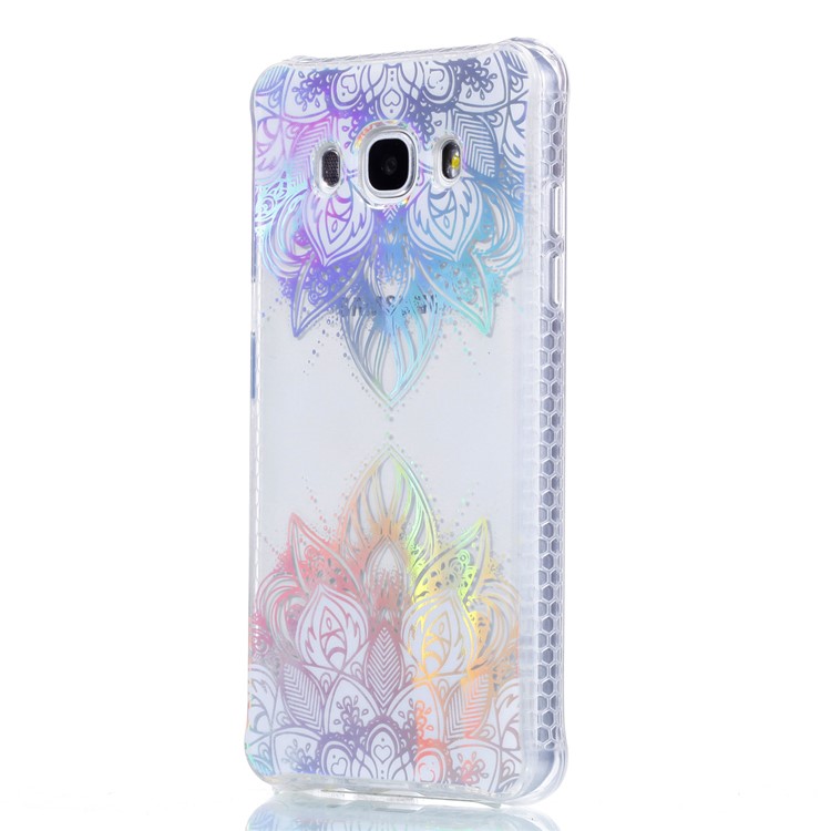Electroplated IMD Pattern TPU Back Case for Samsung Galaxy J5 (2016) J510 - Two Halves Henna Lotus-2
