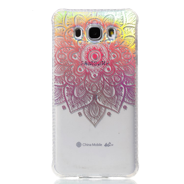 Electroplated IMD Pattern TPU Back Shell for Samsung Galaxy J5 (2016) J510 - Gradient Color Mandala-2