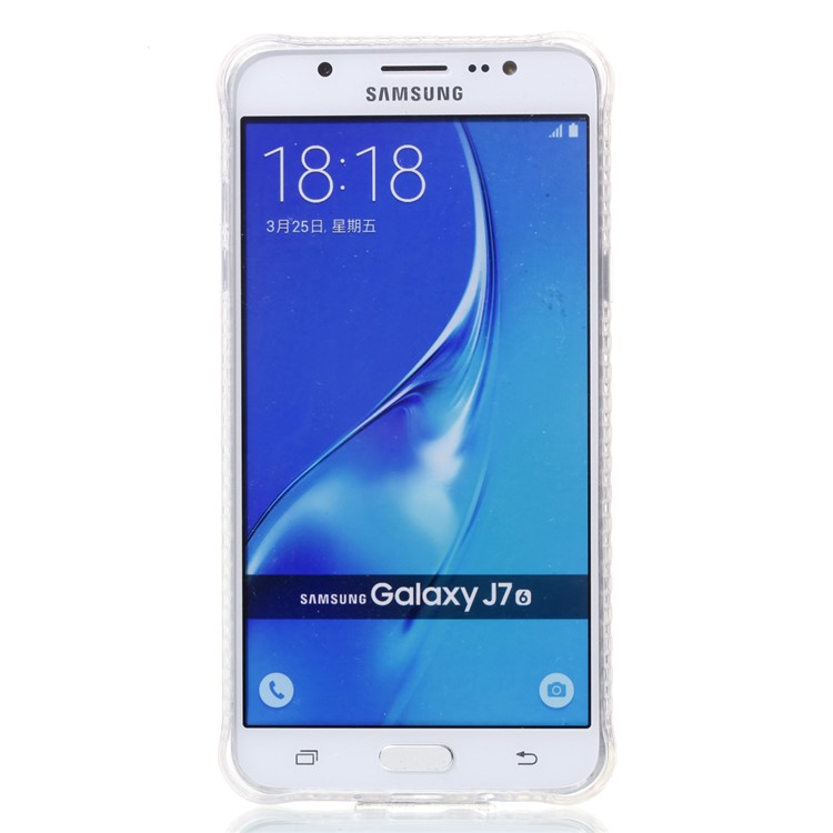 Plating IMD Shockproof TPU Cover for Samsung Galaxy J7 (2016) SM-J710 - Green Leaves-4