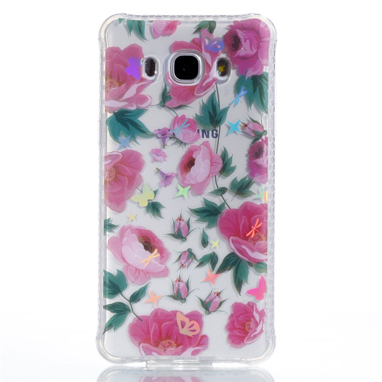 Plating IMD Shockproof TPU Cover for Samsung Galaxy J7 (2016) SM-J710 - Beautiful Blossom-2
