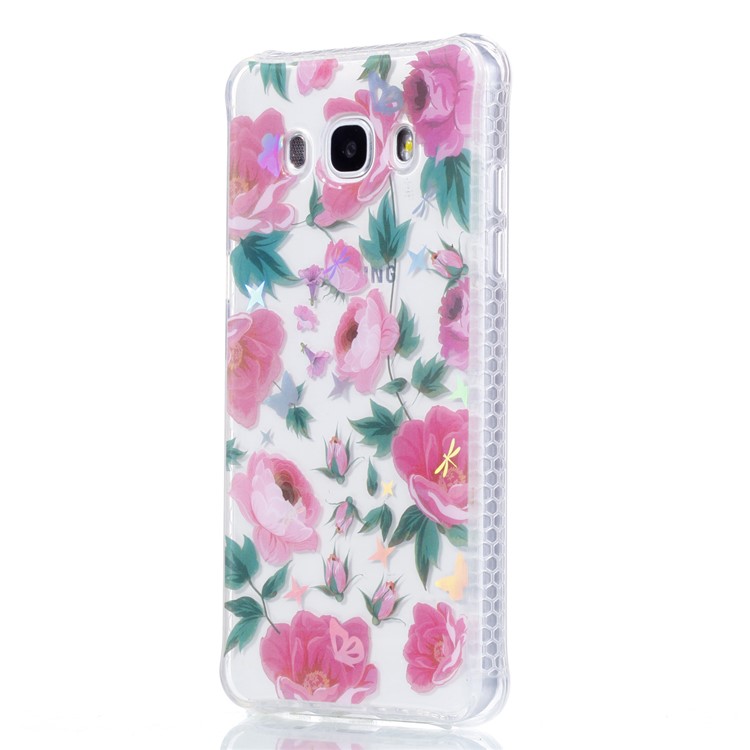 Plating IMD Shockproof TPU Cover for Samsung Galaxy J7 (2016) SM-J710 - Beautiful Blossom-3