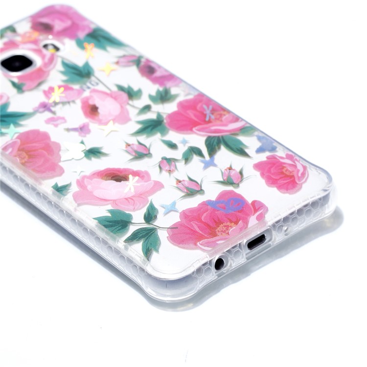 Plating IMD Shockproof TPU Cover for Samsung Galaxy J7 (2016) SM-J710 - Beautiful Blossom-4