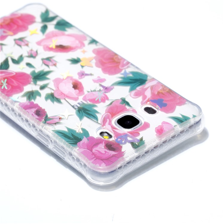 Plating IMD Shockproof TPU Cover for Samsung Galaxy J7 (2016) SM-J710 - Beautiful Blossom-5