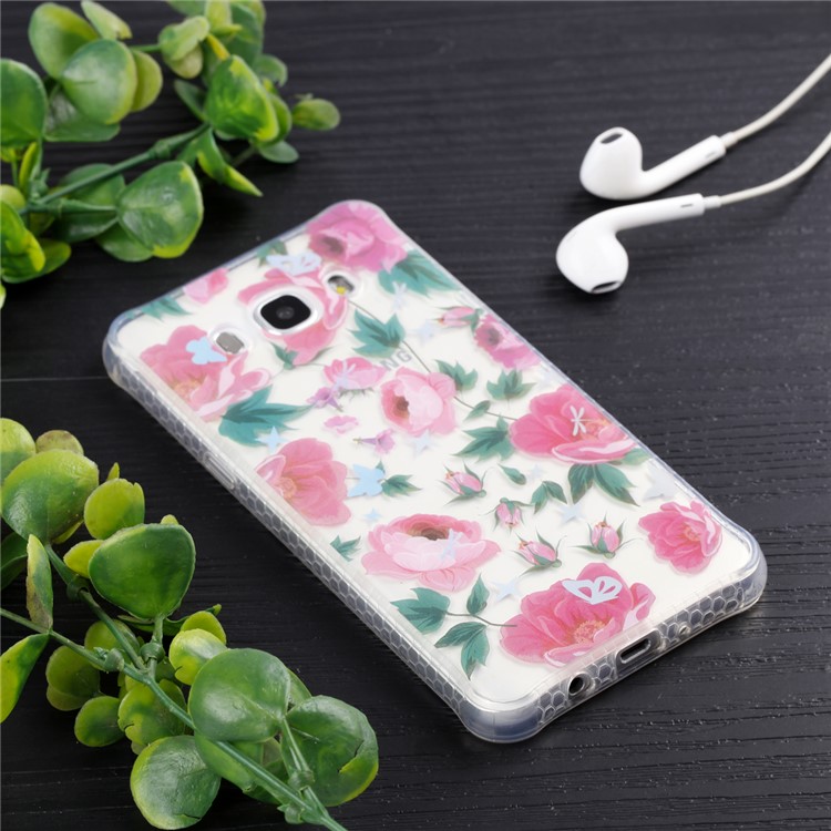 Plating IMD Shockproof TPU Cover for Samsung Galaxy J7 (2016) SM-J710 - Beautiful Blossom-6