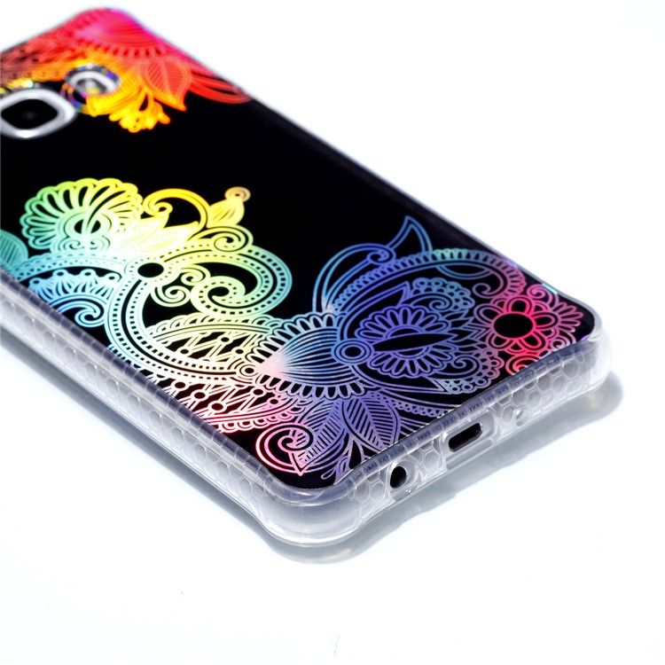 Plating IMD Shockproof TPU Cover for Samsung Galaxy J7 (2016) SM-J710 - Plant Pattern-4