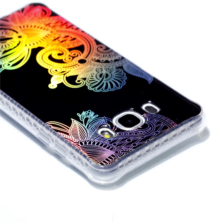Plating IMD Shockproof TPU Cover for Samsung Galaxy J7 (2016) SM-J710 - Plant Pattern-5