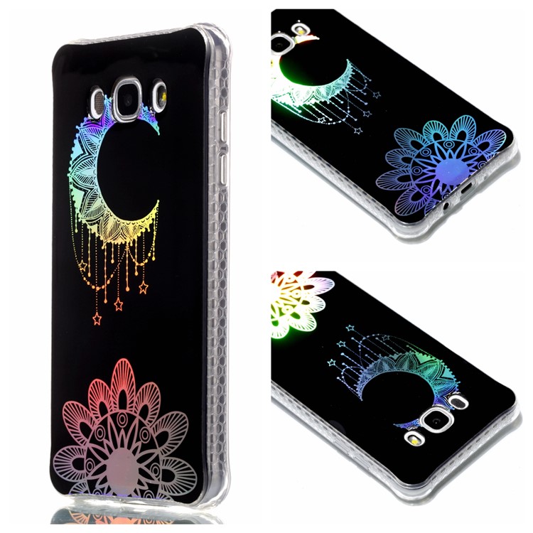 

Plating IMD Shockproof TPU Cover for Samsung Galaxy J7 (2016) SM-J710 - Moon Pendant