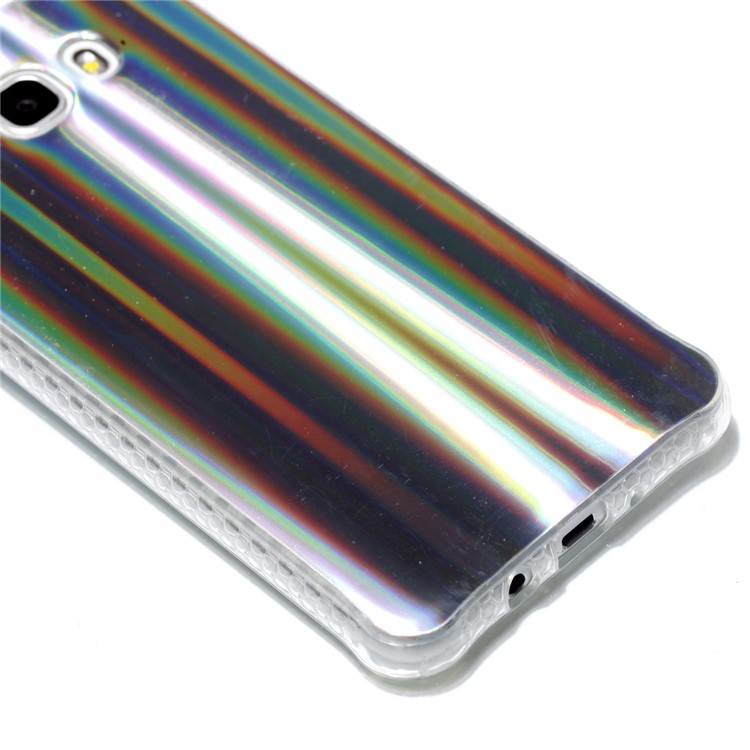 Plating IMD Shockproof TPU Cover for Samsung Galaxy J7 (2016) SM-J710 - Silver Vertical Stripes-4