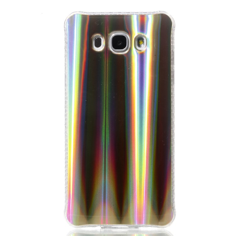 Plating IMD Shockproof TPU Cover for Samsung Galaxy J7 (2016) SM-J710 - Gold Vertical Stripes-2