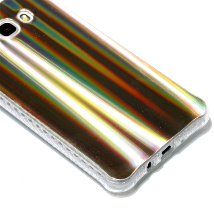 Plating IMD Shockproof TPU Cover for Samsung Galaxy J7 (2016) SM-J710 - Gold Vertical Stripes-4