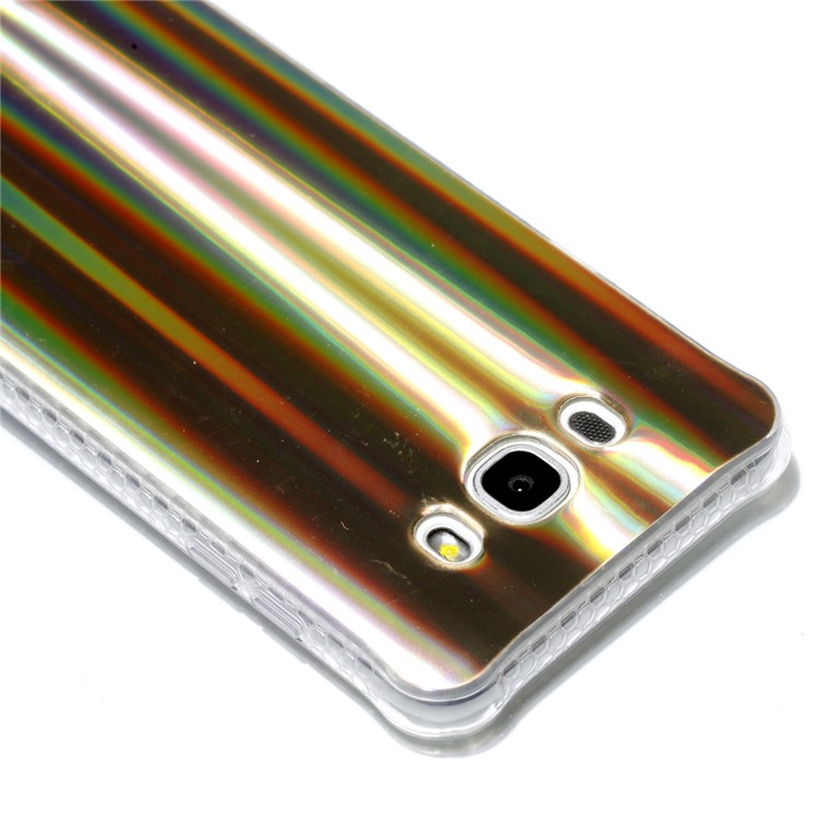 Plating IMD Shockproof TPU Cover for Samsung Galaxy J7 (2016) SM-J710 - Gold Vertical Stripes-5