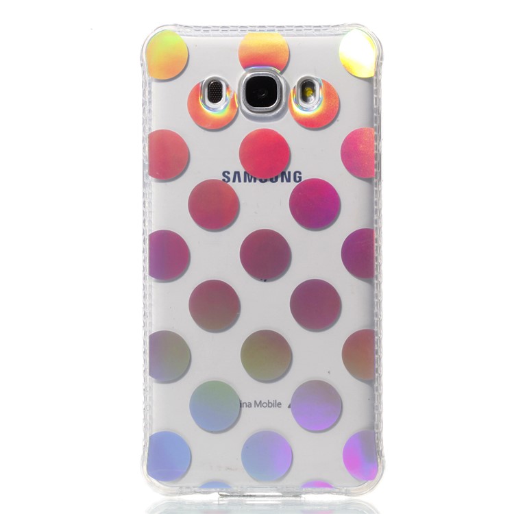 Plating IMD Shockproof TPU Cover for Samsung Galaxy J7 (2016) SM-J710 - Polka Dots-2
