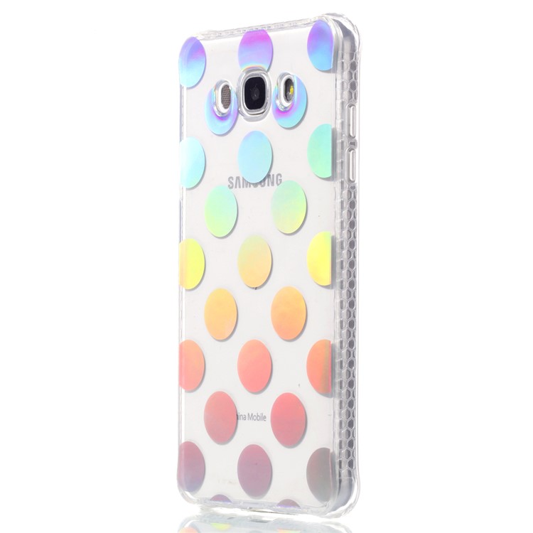 Plating IMD Shockproof TPU Cover for Samsung Galaxy J7 (2016) SM-J710 - Polka Dots-3