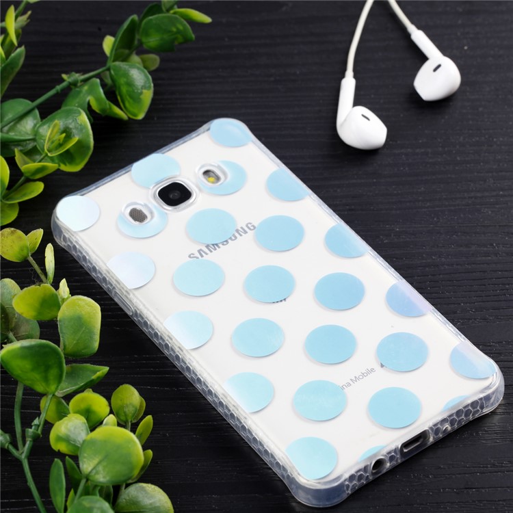 Plating IMD Shockproof TPU Cover for Samsung Galaxy J7 (2016) SM-J710 - Polka Dots-6