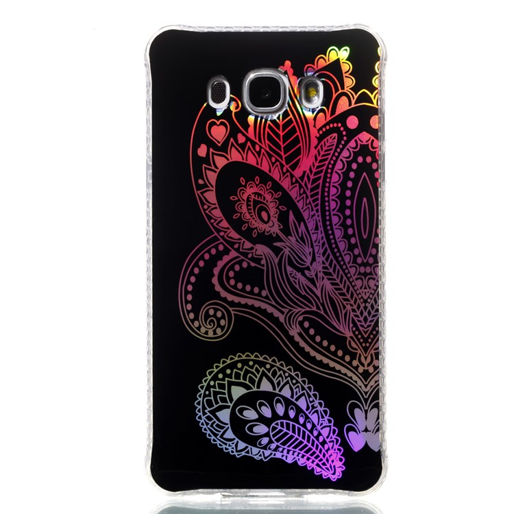 Plating IMD Shockproof TPU Cover for Samsung Galaxy J7 (2016) SM-J710 - Paisley Pattern-2