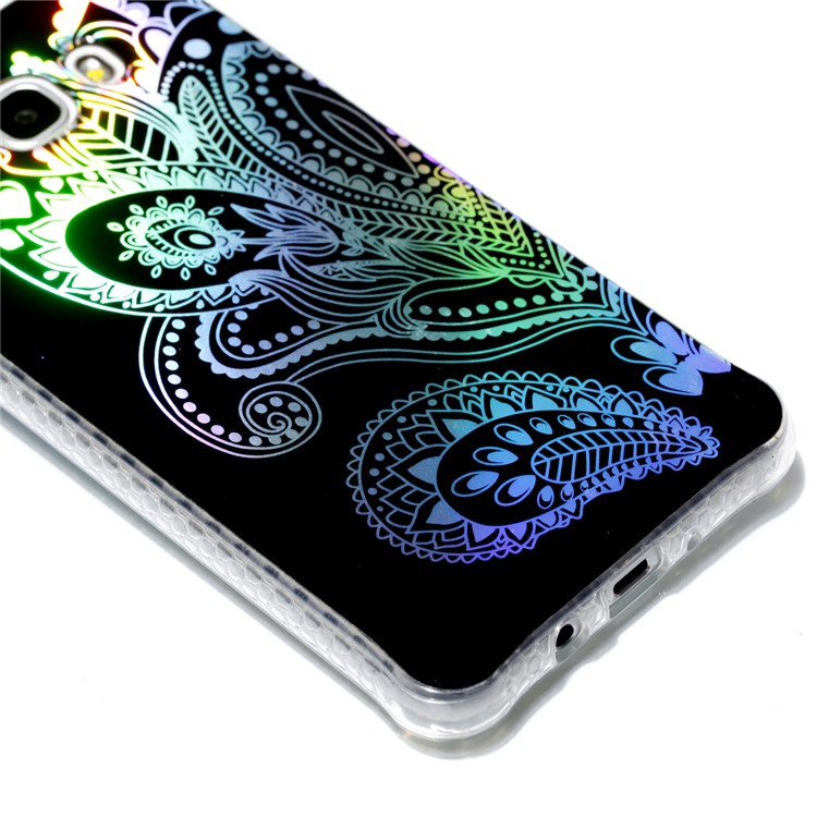 Plating IMD Shockproof TPU Cover for Samsung Galaxy J7 (2016) SM-J710 - Paisley Pattern-4