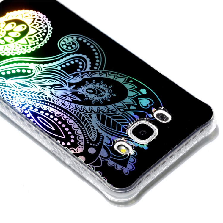 Plating IMD Shockproof TPU Cover for Samsung Galaxy J7 (2016) SM-J710 - Paisley Pattern-5