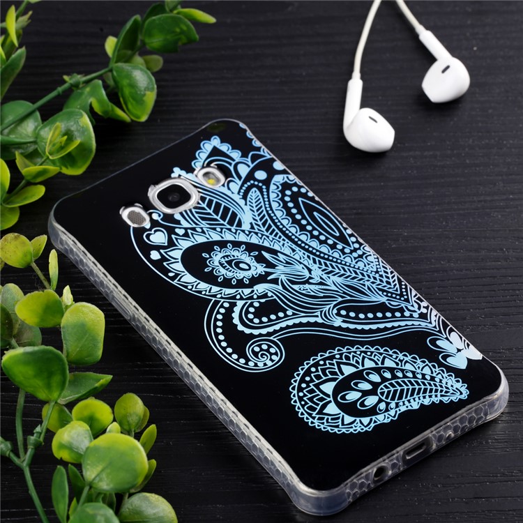 Plating IMD Shockproof TPU Cover for Samsung Galaxy J7 (2016) SM-J710 - Paisley Pattern-6