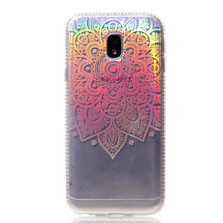 Electroplating IMD Shockproof TPU Mobile Phone Cover for Samsung Galaxy J3 (2017) EU Version/J3 Pro (2017) - Henna Flower-2