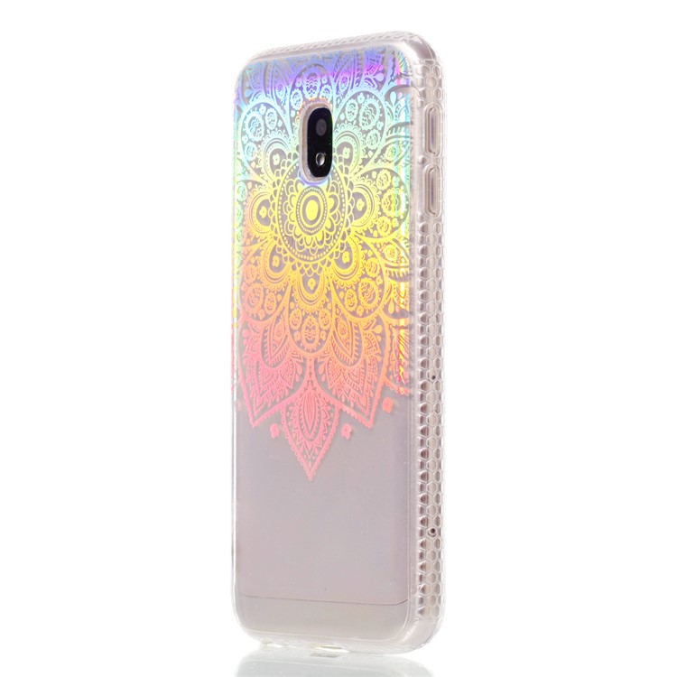 Electroplating IMD Shockproof TPU Mobile Phone Cover for Samsung Galaxy J3 (2017) EU Version/J3 Pro (2017) - Henna Flower-3