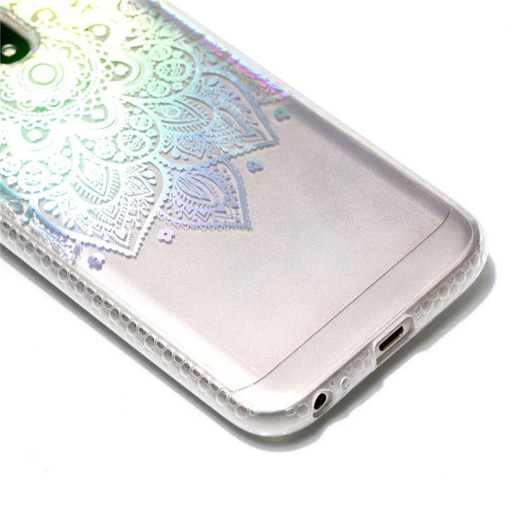 Electroplating IMD Shockproof TPU Mobile Phone Cover for Samsung Galaxy J3 (2017) EU Version/J3 Pro (2017) - Henna Flower-4