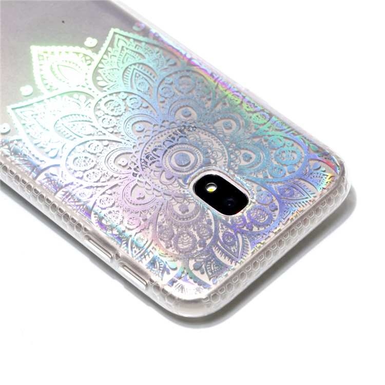 Electroplating IMD Shockproof TPU Mobile Phone Cover for Samsung Galaxy J3 (2017) EU Version/J3 Pro (2017) - Henna Flower-5