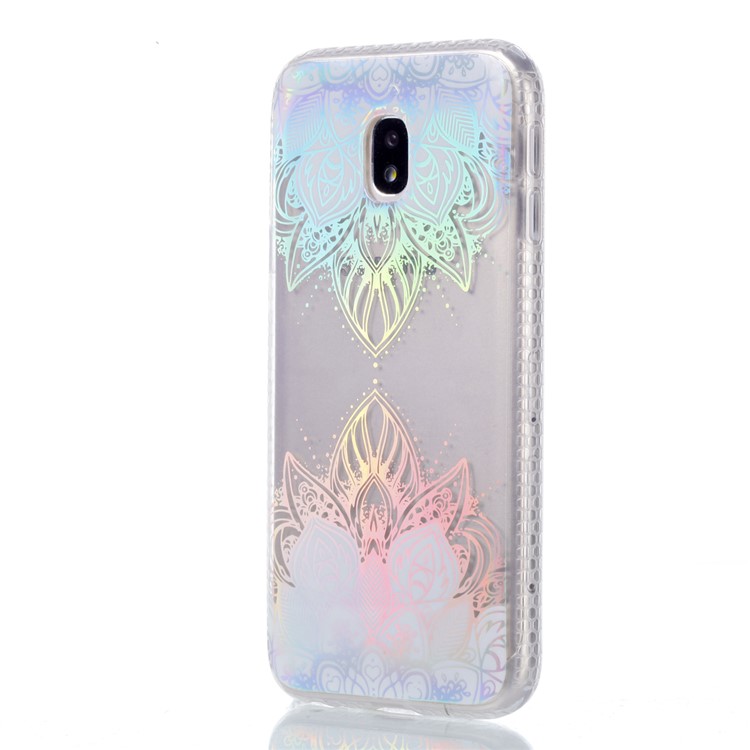 Electroplating IMD Shockproof TPU Back Shell for Samsung Galaxy J3 (2017) EU Version/J3 Pro (2017) - Colorized Flower-2