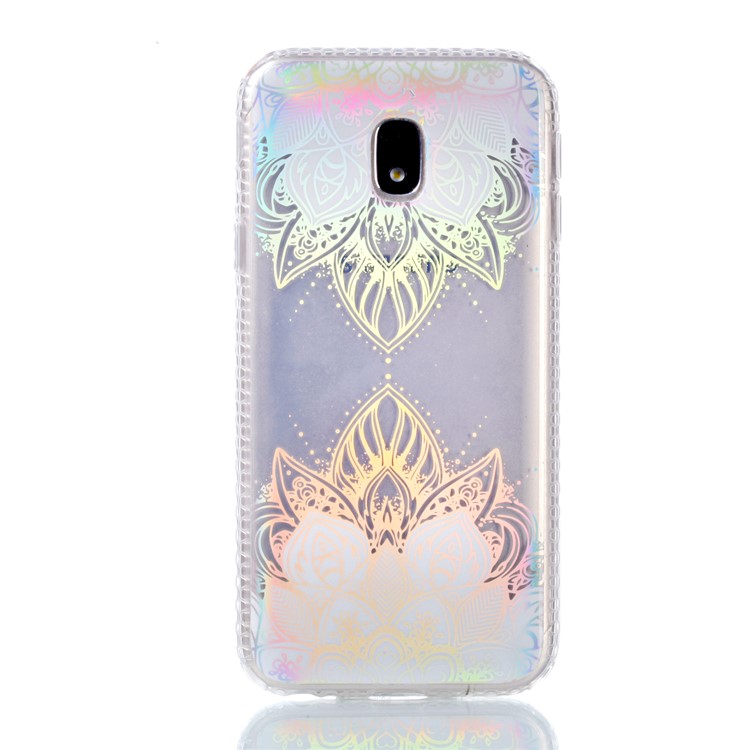 Electroplating IMD Shockproof TPU Back Shell for Samsung Galaxy J3 (2017) EU Version/J3 Pro (2017) - Colorized Flower-3