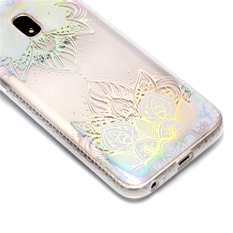 Electroplating IMD Shockproof TPU Back Shell for Samsung Galaxy J3 (2017) EU Version/J3 Pro (2017) - Colorized Flower-4