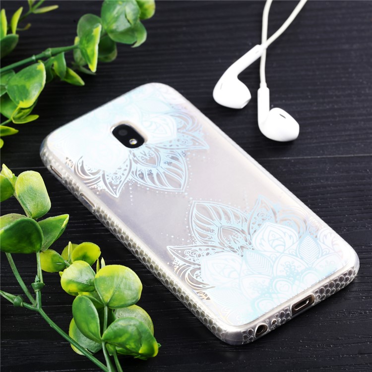 Electroplating IMD Shockproof TPU Back Shell for Samsung Galaxy J3 (2017) EU Version/J3 Pro (2017) - Colorized Flower-6