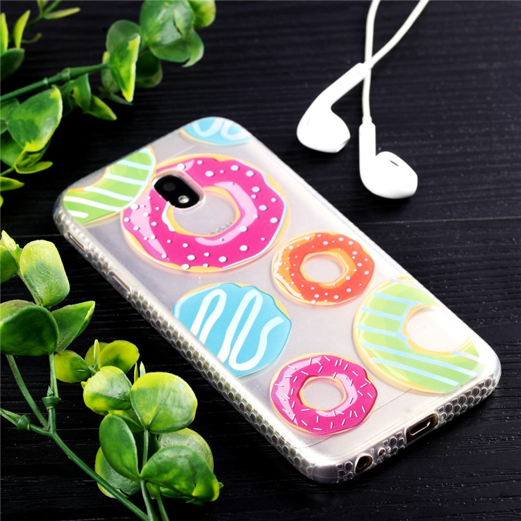 Electroplating IMD Shockproof TPU Back Casing for Samsung Galaxy J3 (2017) EU Version/J3 Pro (2017) - Doughnuts-6