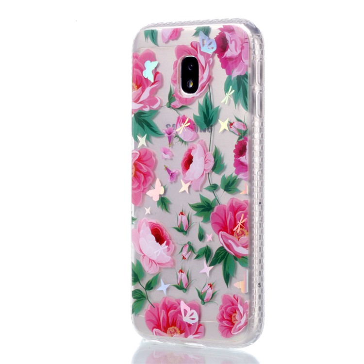 Electroplating IMD Shockproof TPU Protective Cover for Samsung Galaxy J3 (2017) EU Version/J3 Pro (2017) - Blossom Flowers-2