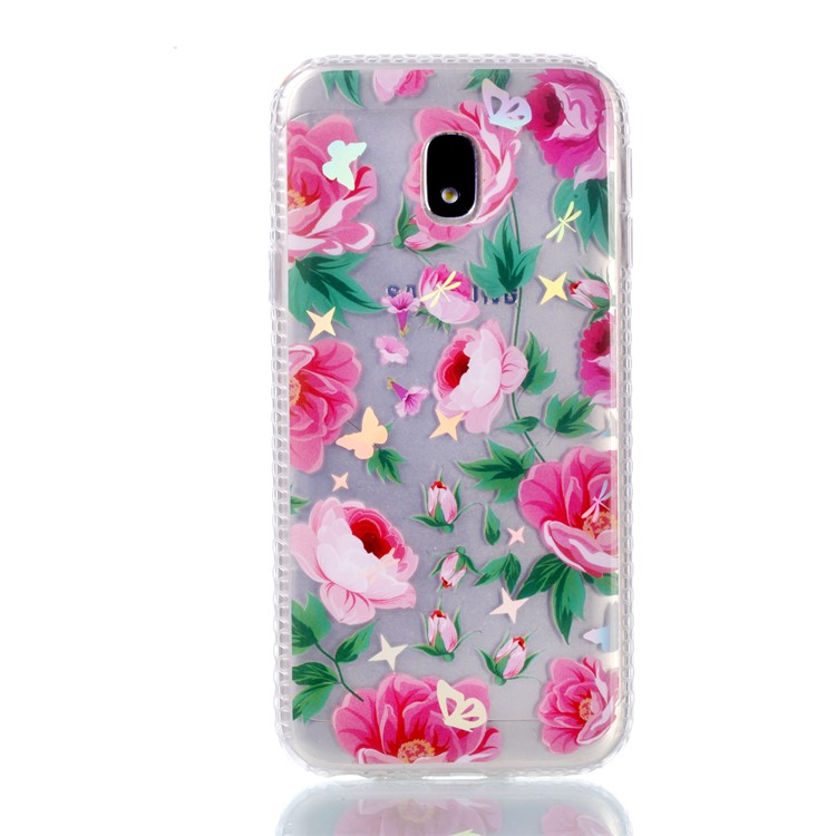 Electroplating IMD Shockproof TPU Protective Cover for Samsung Galaxy J3 (2017) EU Version/J3 Pro (2017) - Blossom Flowers-3