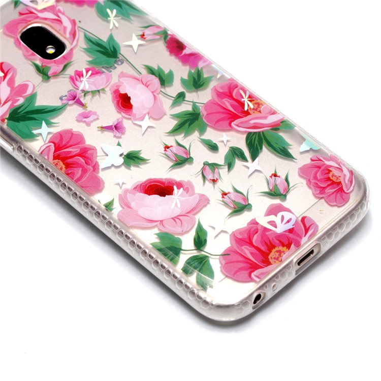 Electroplating IMD Shockproof TPU Protective Cover for Samsung Galaxy J3 (2017) EU Version/J3 Pro (2017) - Blossom Flowers-4