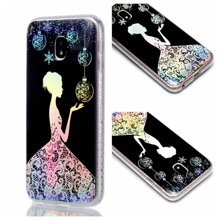 Electroplating IMD Shockproof TPU Protective Casing for Samsung Galaxy J3 (2017) EU Version/J3 Pro (2017) - Pretty Girl-1