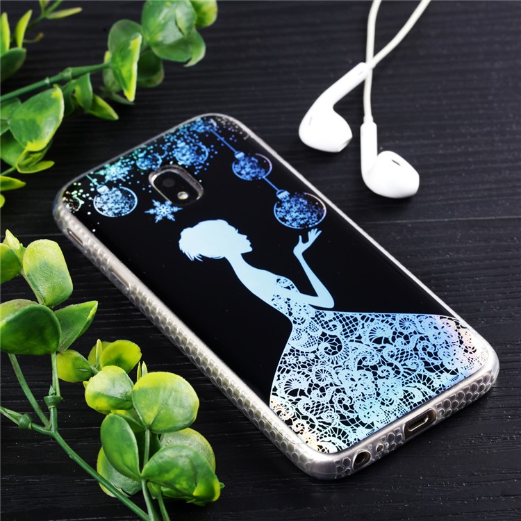 Electroplating IMD Shockproof TPU Protective Casing for Samsung Galaxy J3 (2017) EU Version/J3 Pro (2017) - Pretty Girl-2