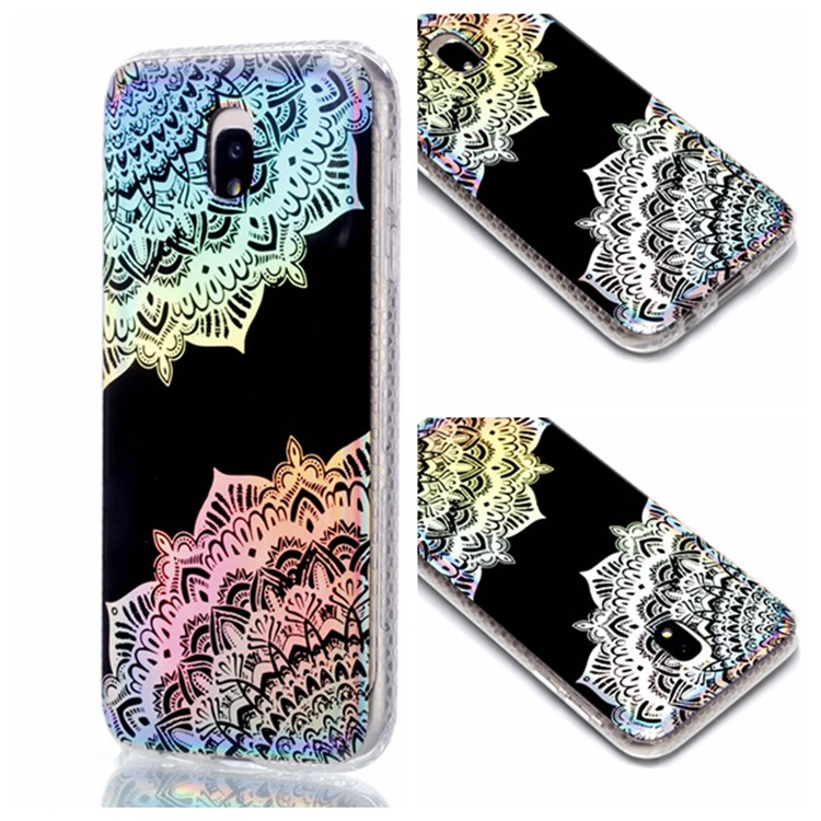 Electroplating IMD Shockproof TPU Protective Case for Samsung Galaxy J3 (2017) EU Version/J3 Pro (2017) - Colorized Mandala-1