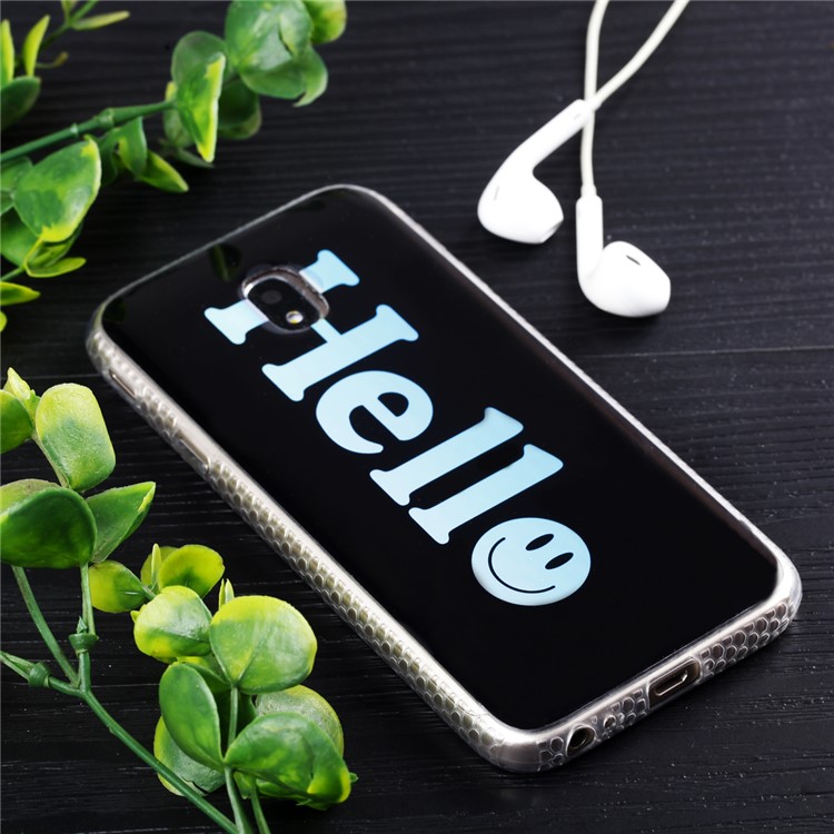 Electroplating IMD Shockproof TPU Back Casing for Samsung Galaxy J3 (2017) EU Version/J3 Pro (2017) - Hello-2