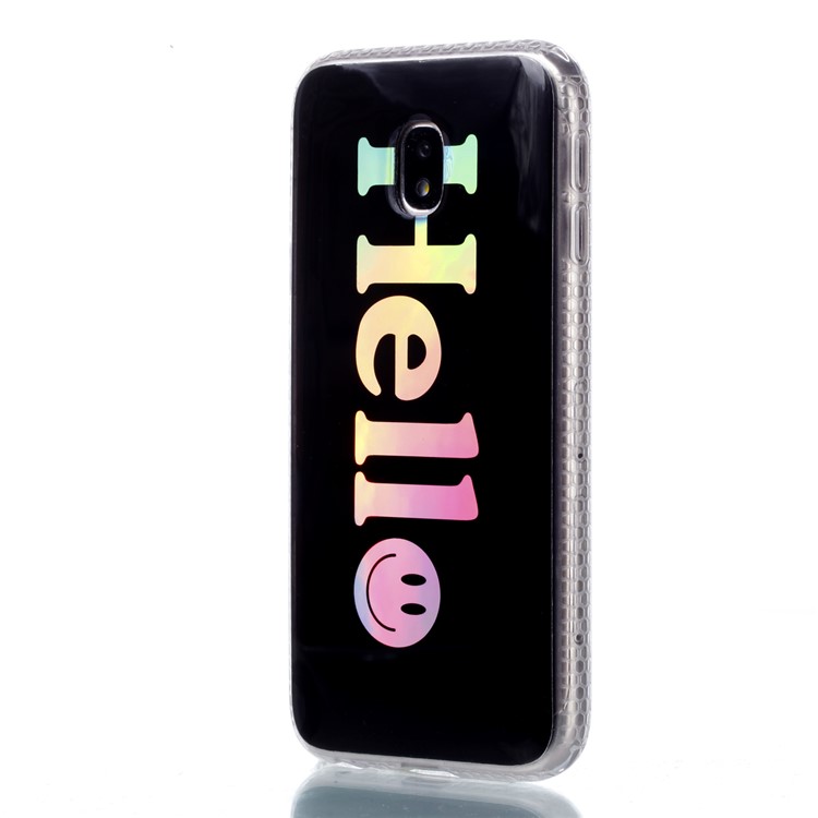 Electroplating IMD Shockproof TPU Back Casing for Samsung Galaxy J3 (2017) EU Version/J3 Pro (2017) - Hello-3