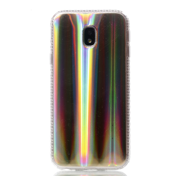 Plated IMD Shockproof TPU Cover for Samsung Galaxy J5 (2017) EU Version / J5 Pro (2017) - Gold Vertical Stripes-2
