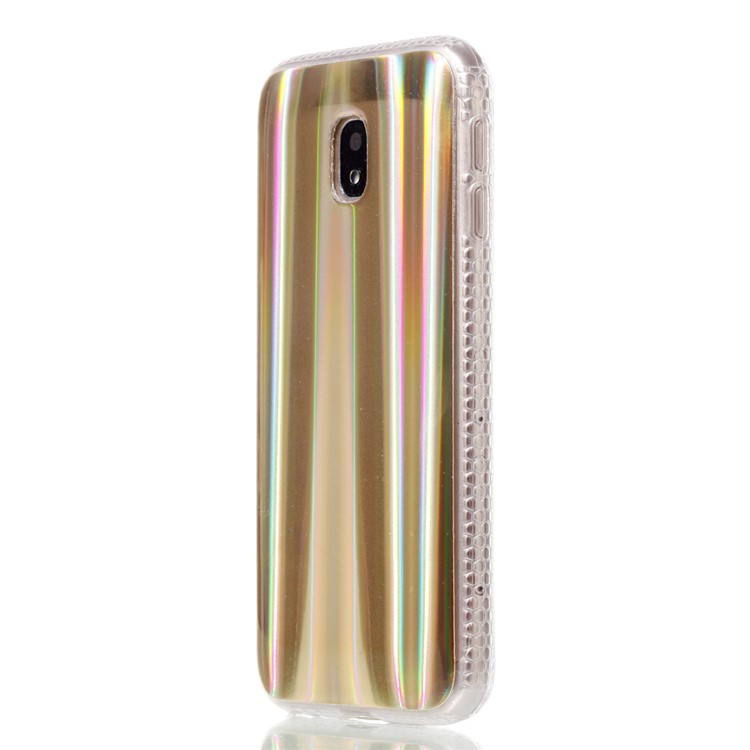 Plated IMD Shockproof TPU Cover for Samsung Galaxy J5 (2017) EU Version / J5 Pro (2017) - Gold Vertical Stripes-3