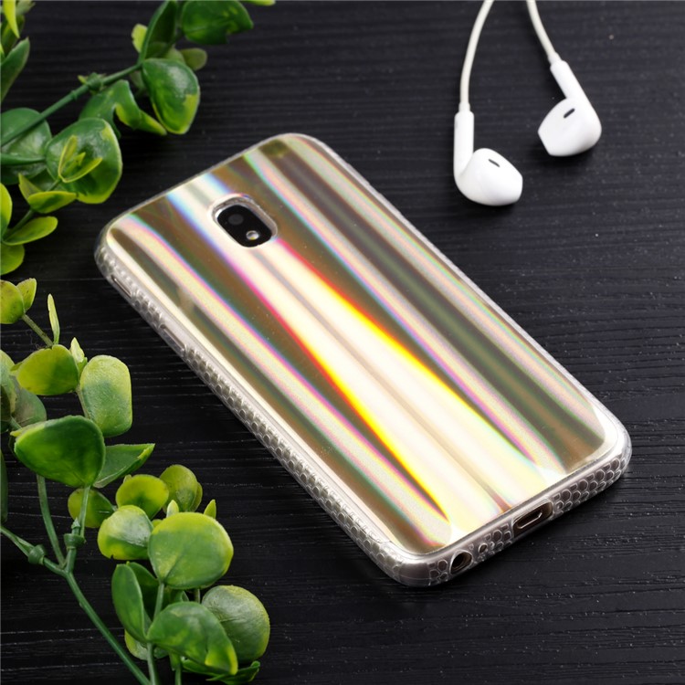 Plated IMD Shockproof TPU Cover for Samsung Galaxy J5 (2017) EU Version / J5 Pro (2017) - Gold Vertical Stripes-6