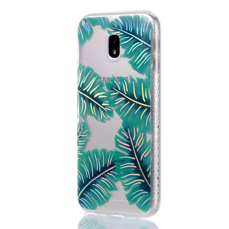 Plated IMD Shockproof TPU Cover for Samsung Galaxy J5 (2017) EU Version / J5 Pro (2017) - Green Leaves-3