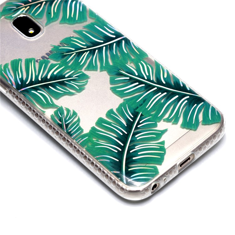 Plated IMD Shockproof TPU Cover for Samsung Galaxy J5 (2017) EU Version / J5 Pro (2017) - Green Leaves-6