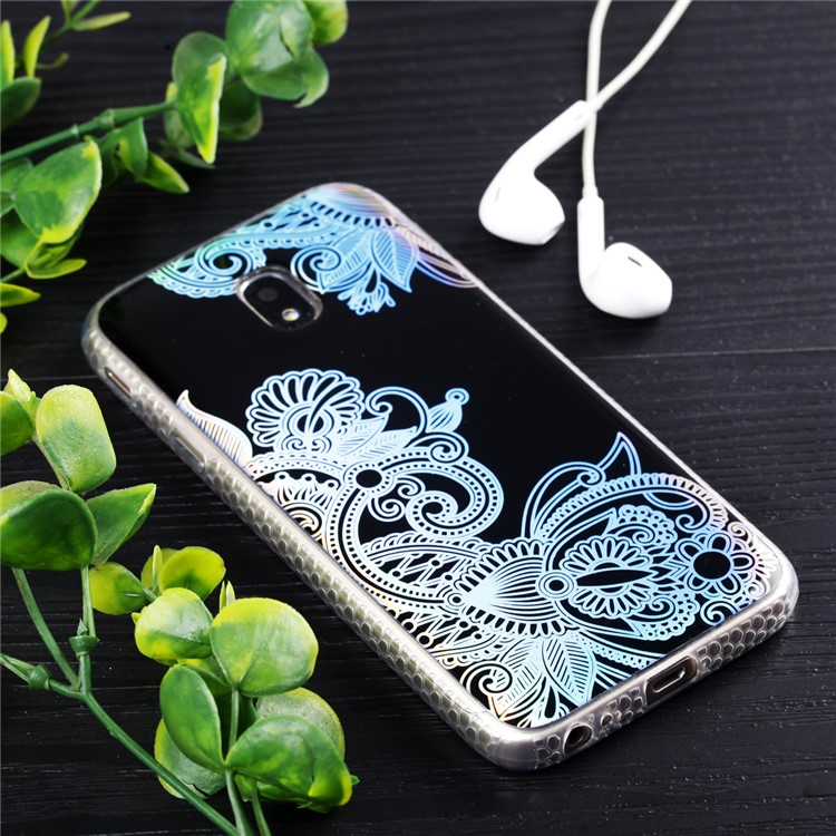 Plated IMD Shockproof TPU Cover for Samsung Galaxy J5 (2017) EU Version / J5 Pro (2017) - Plant Pattern-2