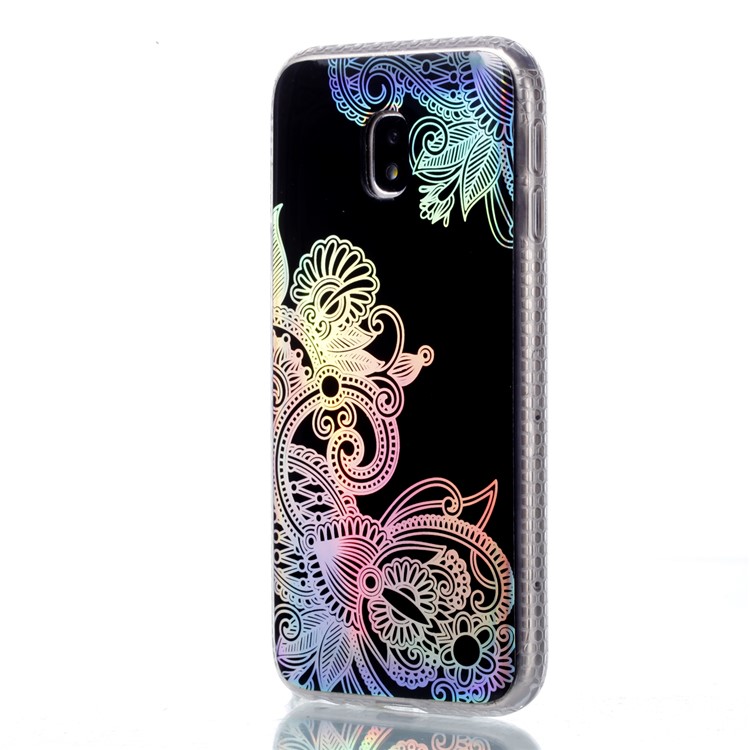 Plated IMD Shockproof TPU Cover for Samsung Galaxy J5 (2017) EU Version / J5 Pro (2017) - Plant Pattern-3