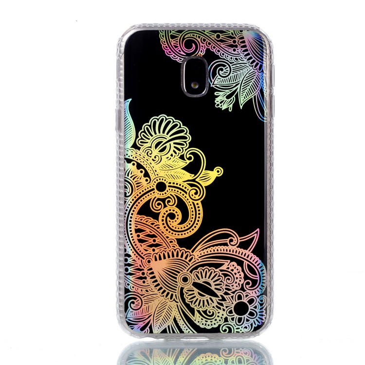 Plated IMD Shockproof TPU Cover for Samsung Galaxy J5 (2017) EU Version / J5 Pro (2017) - Plant Pattern-4
