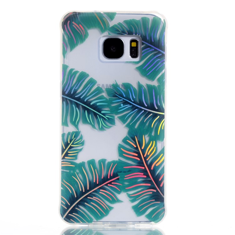Electroplating IMD TPU Mobile Phone Case for Samsung Galaxy S7 SM-G930 - Green Leaves-2